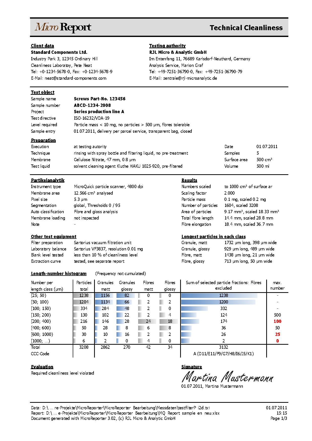 顆粒圖像分析儀掃描結果